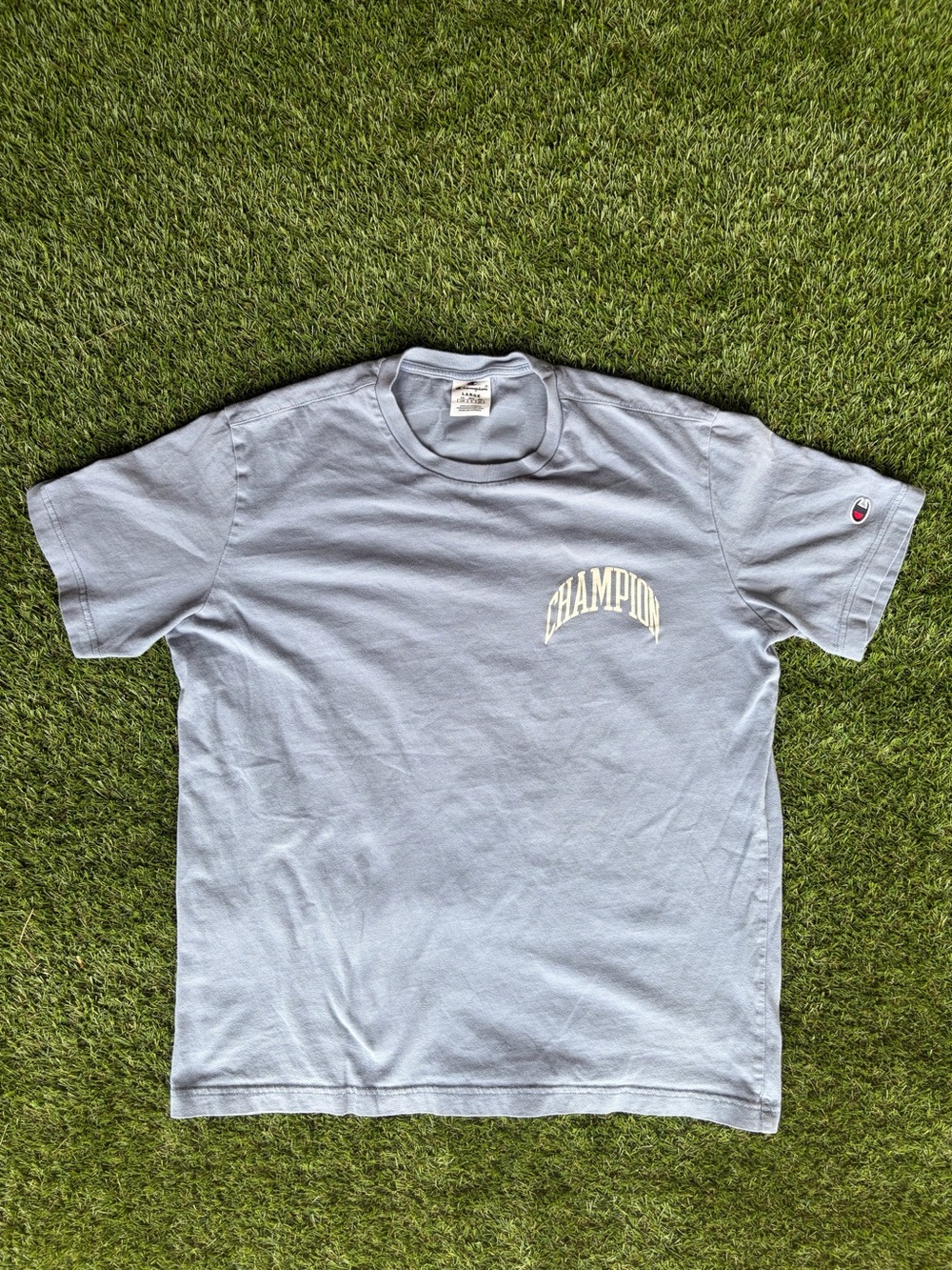 Champion Light Blue Arch Logo Short Sleeve Tee